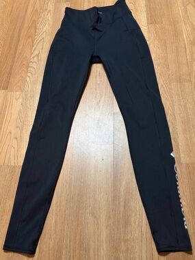 🖤 Columbia Black High Waisted Leggings with Pockets & Side Logo | Size S | EUC ✨